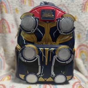 Loungefly Thor Backpack - Red, Blue, Gold, Silver